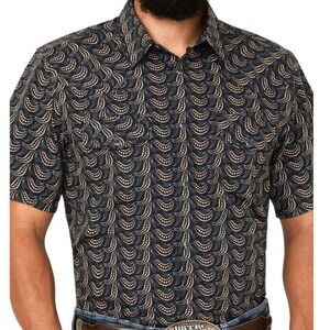 Gibson‎ Trading Co Disco Ball Geo Print Short Sleeve Snap Western Shirt Size XXL